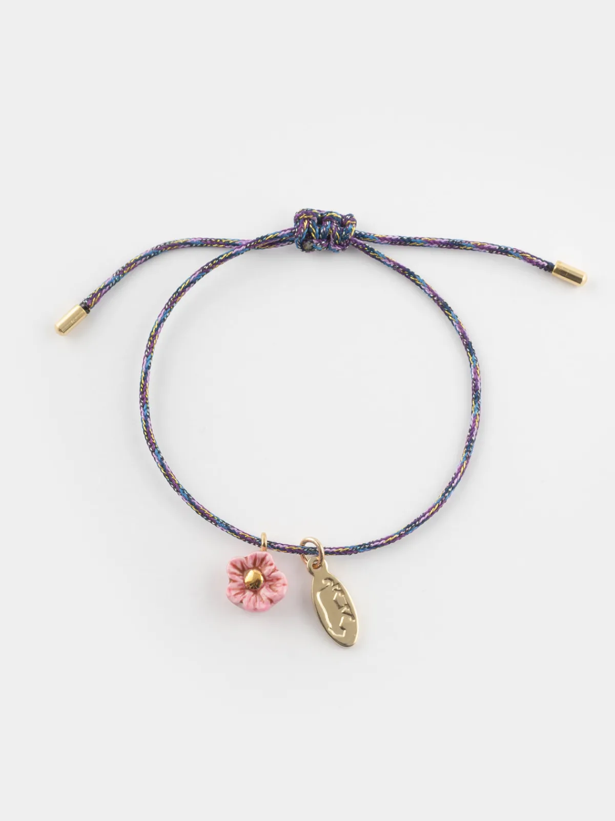 Pink flower cord bracelet>NACH BIJOUX Outlet