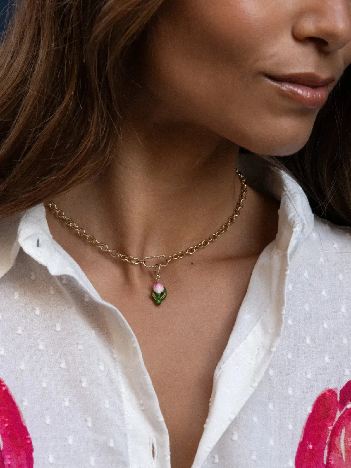 Pink Tulip Charm>NACH BIJOUX New