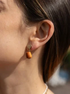 Puces d'oreilles pendantes cœur et chocolatine><noscript><img width=