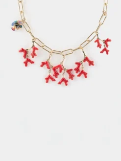 Red coral and spotted fish necklace>NACH BIJOUX Outlet