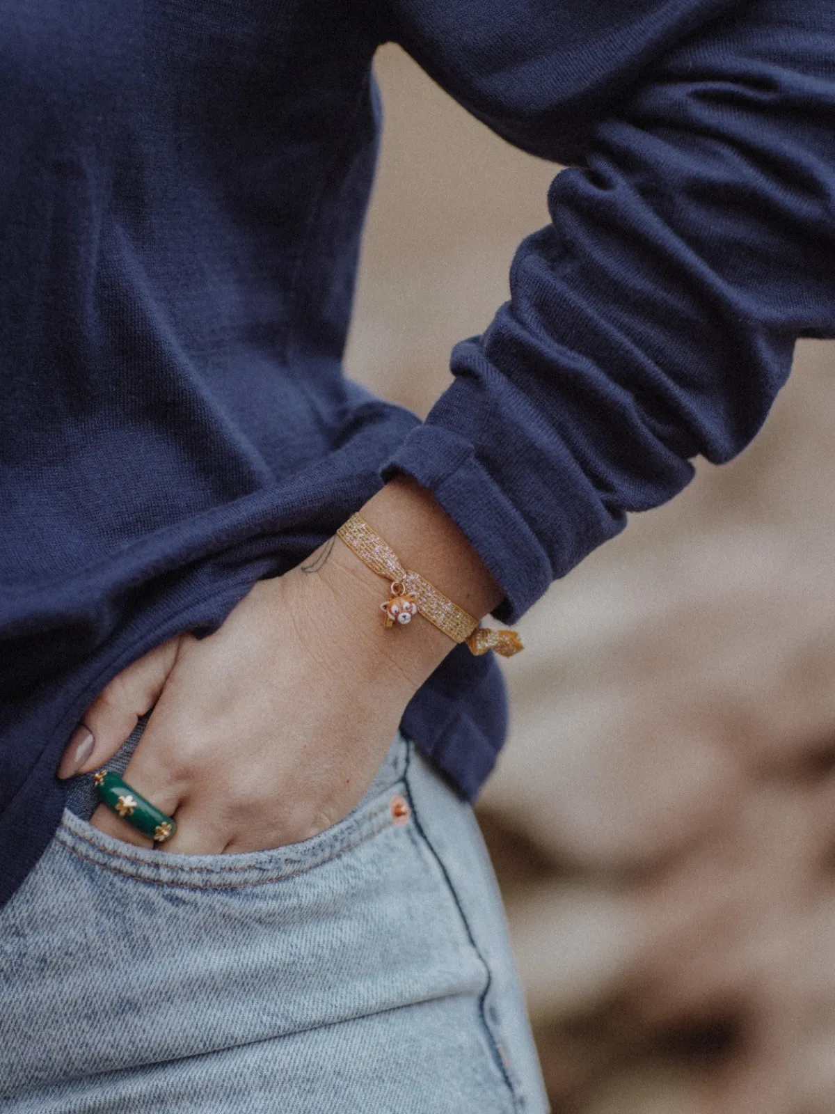 Red panda twistband bracelet>NACH BIJOUX Sale