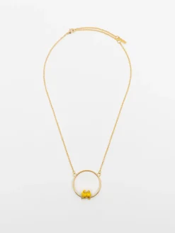 Round parrot couple necklace><noscript><img width=