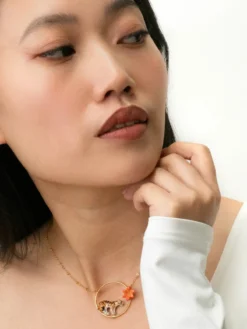 Round tiger and lily necklace>NACH BIJOUX Clearance