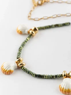 Shell hematite pearl necklace>NACH BIJOUX Outlet