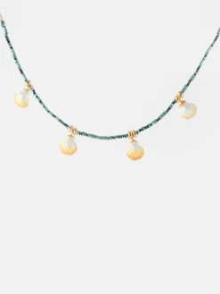 Shell hematite pearl necklace><noscript><img width=