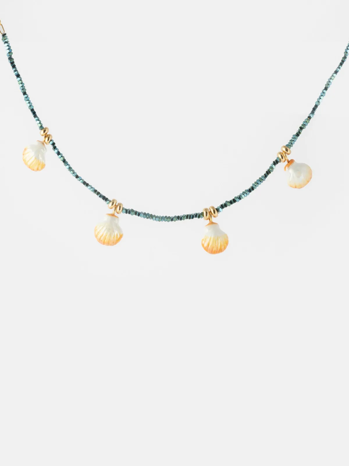 Shell hematite pearl necklace>NACH BIJOUX Outlet