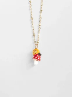 Snail and mushroom necklace>NACH BIJOUX Clearance