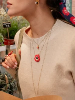 Snail and mushroom necklace>NACH BIJOUX Clearance