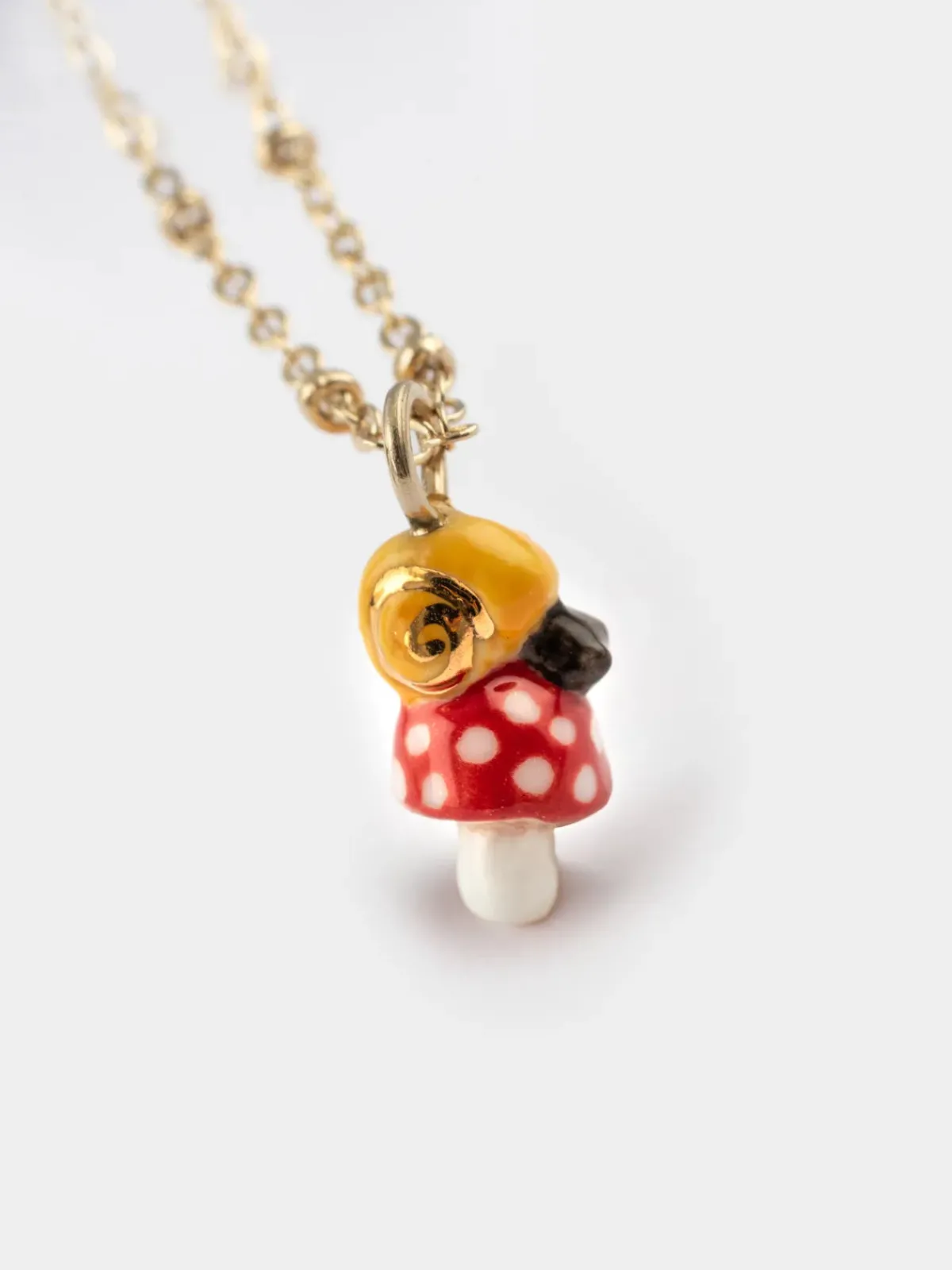 Snail and mushroom necklace>NACH BIJOUX Clearance