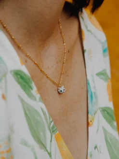 Tabby cat head necklace>NACH BIJOUX Discount