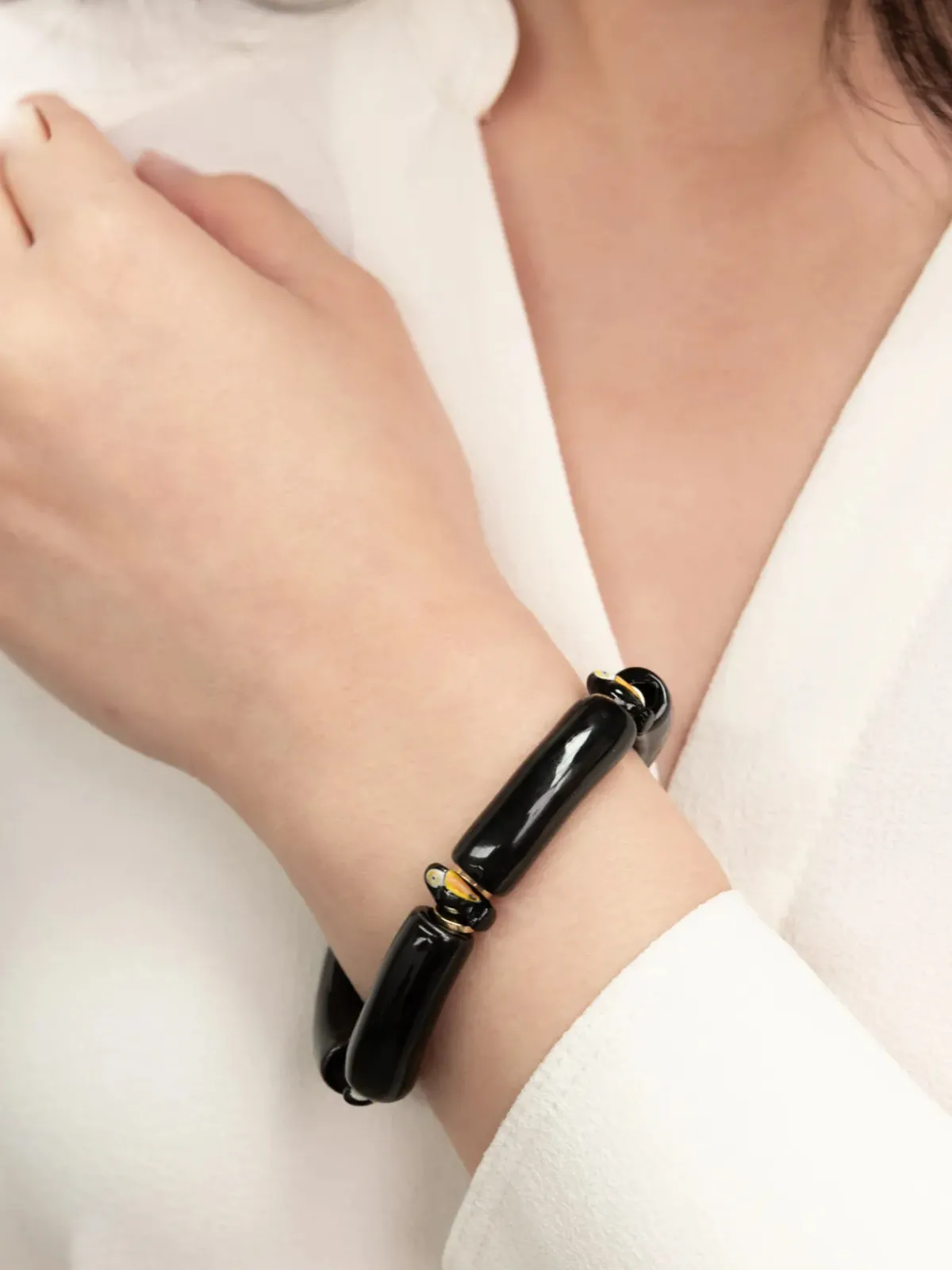 Toucan black pearl bracelet>NACH BIJOUX Outlet
