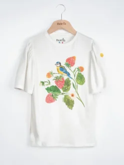 T-shirt manches ballons - Fraises et mésange><noscript><img width=