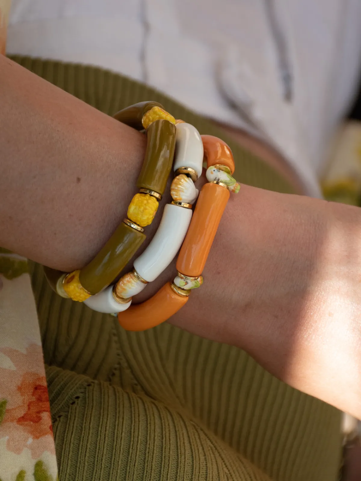 White pearl shell bracelet>NACH BIJOUX